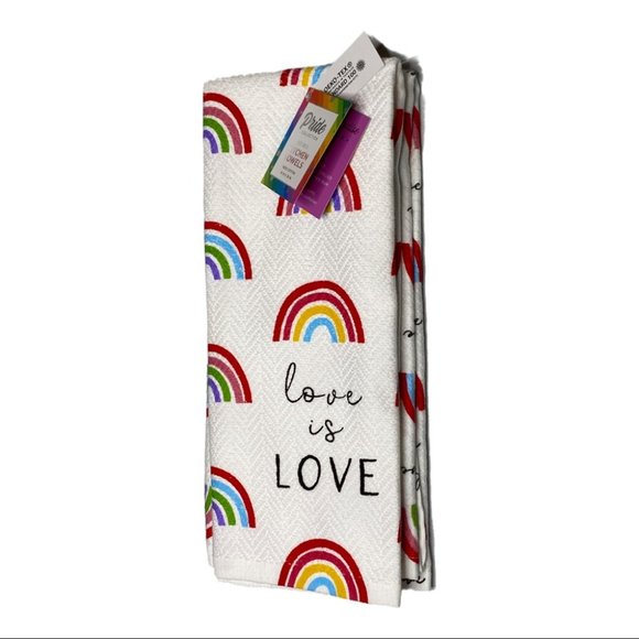 Pride Love is Love Rainbow Kitchen Towels Set (2) - Picture 2 of 6